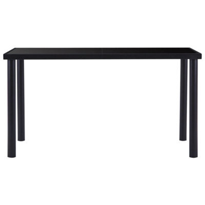 Berkfield Modern Dining Table Black 140X70X75 Cm Tempered Glass - image 1