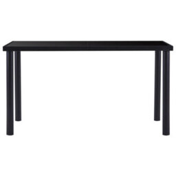 Berkfield Modern Dining Table Black 140X70X75 Cm Tempered Glass - thumbnail 1