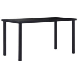 Berkfield Modern Dining Table Black 140X70X75 Cm Tempered Glass - thumbnail 2