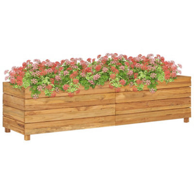 Berkfield Raised Bed 150X40X38 Cm Recycled Teak And Steel - image 1