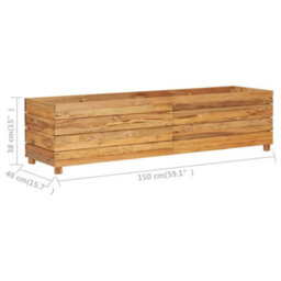 Berkfield Raised Bed 150X40X38 Cm Recycled Teak And Steel - thumbnail 9