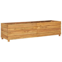 Berkfield Raised Bed 150X40X38 Cm Recycled Teak And Steel - thumbnail 2