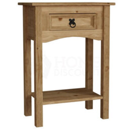Console Table With Shelf 1 Drawer Mexican Solid Waxed Pine Furniture - thumbnail 6