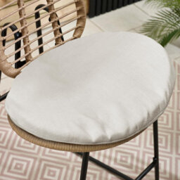 Furniturebox Belize Rattan Garden Bar Set Garden Bar Table & 2 Bar Chairs Bistro Set - Patio Outdoor Bar Set - Bistro Set Cream - thumbnail 5