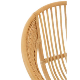 Orsina Comfortable Natural Rattan And Black Iron Arm Chair, Durable Outdoor Chair, Versatile Natural Dining Chair - thumbnail 7