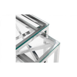 Ashfield Silver Chrome Frame Nest Of Tables - thumbnail 6