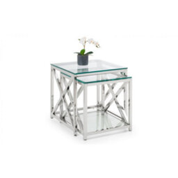Ashfield Silver Chrome Frame Nest Of Tables - thumbnail 2