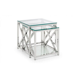Ashfield Silver Chrome Frame Nest Of Tables - thumbnail 3