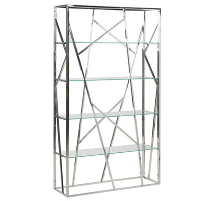 Beliani 4 Tier Shelving Unit Hoxie Metal 175 Cm Silver - image 1