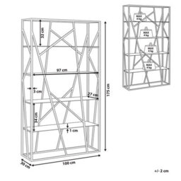 Beliani 4 Tier Shelving Unit Hoxie Metal 175 Cm Silver - thumbnail 3