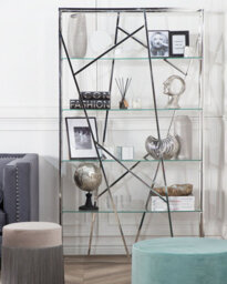 Beliani 4 Tier Shelving Unit Hoxie Metal 175 Cm Silver - thumbnail 2