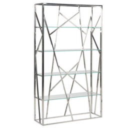 Beliani 4 Tier Shelving Unit Hoxie Metal 175 Cm Silver