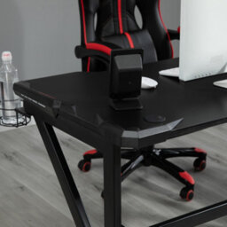 Homcom Spacious Gaming Desk Home Racing W/ Steel Frame Cup Headphone Holder Hook - thumbnail 8