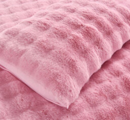 Homes & Linen Blush Pink Teddy Square Cushion Cover 45X45Cm Ultra Soft Plush Cushion Cover Pack Of 4