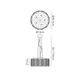 Luminosa Lighting Luminosa Destello Pendant Round 5 Light G9 Polished Chrome/crystal - thumbnail 3