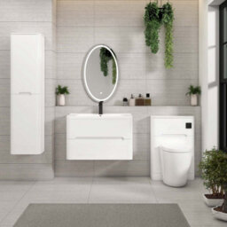 Royal Bathrooms Venice 800mm Gloss White Wall Hung Vanity Unit 2 Drawer With Ceramic Basin - thumbnail 3