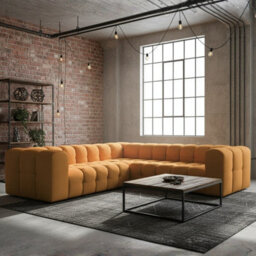 Symmetrical Modern Corner Sofa Baloo Corner S Dark Yellow - thumbnail 1