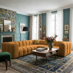 Symmetrical Modern Corner Sofa Baloo Corner S Dark Yellow - thumbnail 3