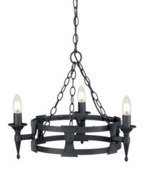 Elegant 3-Bulb Black Chandelier Pendant Light With E14 Led Bulbs
