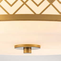 Luminosa Lighting Luminosa Ziggy 2 Light Cylindrical Pendant Ceiling Light, Lacquered Gold - thumbnail 2