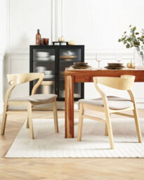 Beliani Set Of 2 Dining Chairs Maroa Wood Beige - thumbnail 2