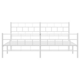 Berkfield Metal Bed Frame With Headboard And Footboard White 193X203 Cm - thumbnail 5