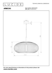 Lucide Armoni Pendant Light Diameter 52Cm 1Xe27 - Black - thumbnail 5