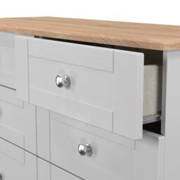 Santander Ready Assembled Matt Grey & Oak 6 Drawer Wide Chest (H)792mm (W)1117mm (D)414mm - thumbnail 4