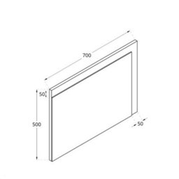 Homestylestore Black Grey Wall Hung Bathroom Mirror 700 X 500mm - thumbnail 4