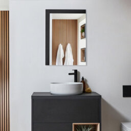 Homestylestore Black Grey Wall Hung Bathroom Mirror 700 X 500mm - thumbnail 3