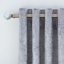 A.unique Home Gem Crystal Ball Metal Extendable Curtain Pole With Rings And Fittings (25/28mm) - Antique Brass, 70Cm-120Cm  Approx - thumbnail 4