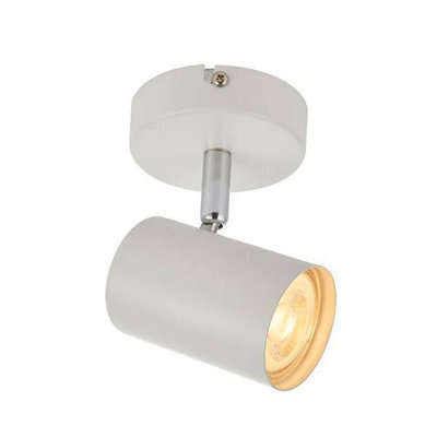 Luminosa Lighting Luminosa Arezzo 1 Light Spotlight Matt White, Chrome Plate, Gu10