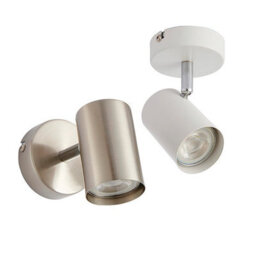 Luminosa Lighting Luminosa Arezzo 1 Light Spotlight Matt White, Chrome Plate, Gu10 - thumbnail 4