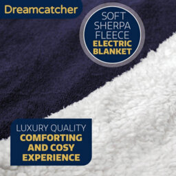 Dreamcatcher Sherpa Fleece Electric Heated Throw Over Blanket Double Polyester 160Cm X 120Cm Navy Blue - thumbnail 6