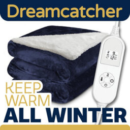 Dreamcatcher Sherpa Fleece Electric Heated Throw Over Blanket Double Polyester 160Cm X 120Cm Navy Blue - thumbnail 7
