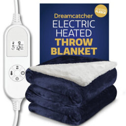 Dreamcatcher Sherpa Fleece Electric Heated Throw Over Blanket Double Polyester 160Cm X 120Cm Navy Blue - thumbnail 9