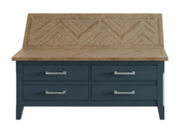 Baumhaus Signature Blue Coffee Table With Drawers & Hidden Storage Trunk - thumbnail 6