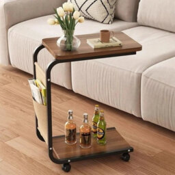 Side Table C Shaped For Sofa Coffee End Tables For Living Room Bedside Table New - thumbnail 2