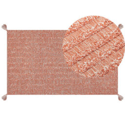 Beliani Rug Mugla Orange 80 X 150 Cm Cotton