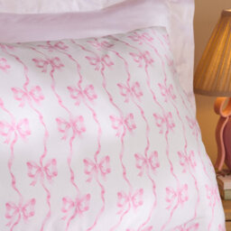 Cath Kidston Ribbon And Bows Reversible Cotton King Duvet Cover Set With Pillowcases White / Pink - thumbnail 3