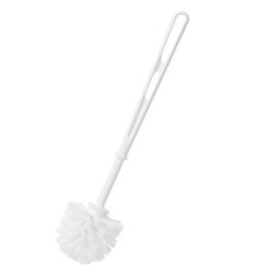 Pluto Packaging 2 X White Plastic Toilet Replacement Brush Strong Bristles For Hard To Reach Areas - thumbnail 2