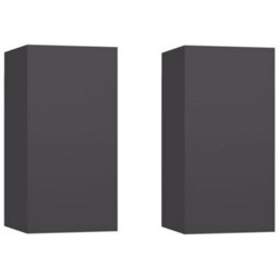 Berkfield Tv Cabinets 2 Pcs Grey 30.5X30X60 Cm Engineered Wood - thumbnail 2