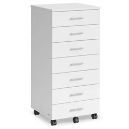 LEDREM Rolling Filing Cabinet, Pedestal File Cabinet With Wheels, Printer Stand With 7 Drawers,for Study, Home Office, Cloud White - thumbnail 2