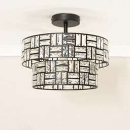 Valuelights Elise Black Acrylic Jewel Two Tier Ceiling Pendant Light - thumbnail 3