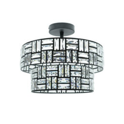 Valuelights Elise Black Acrylic Jewel Two Tier Ceiling Pendant Light - thumbnail 2