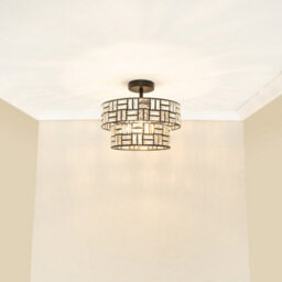 Valuelights Elise Black Acrylic Jewel Two Tier Ceiling Pendant Light - thumbnail 1