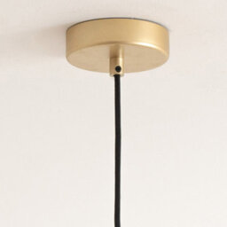 Valuelights Anastasia Green Glass Stacked Gold Detail Ceiling Pendant Light - thumbnail 3