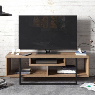 Decorotika Astona Tv Stand Tv Unit For Tvs Up To 55 Inch Walnut And Black - image 1