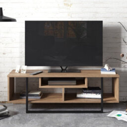 Decorotika Astona Tv Stand Tv Unit For Tvs Up To 55 Inch Walnut And Black - thumbnail 1