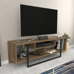 Decorotika Astona Tv Stand Tv Unit For Tvs Up To 55 Inch Walnut And Black - thumbnail 3